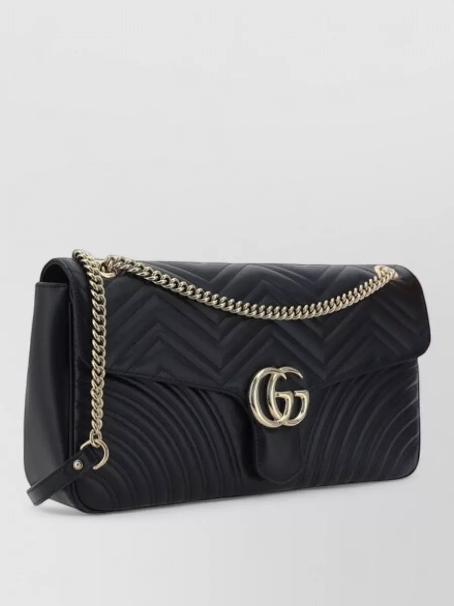 Gucci Shoulder Bag Chevron Pattern Chain Strap