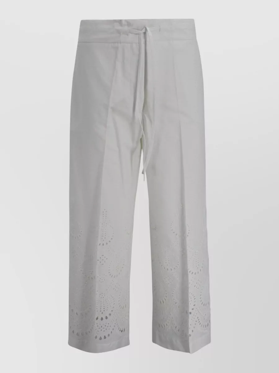 Parosh Cotton Drawstring Cropped Trousers
