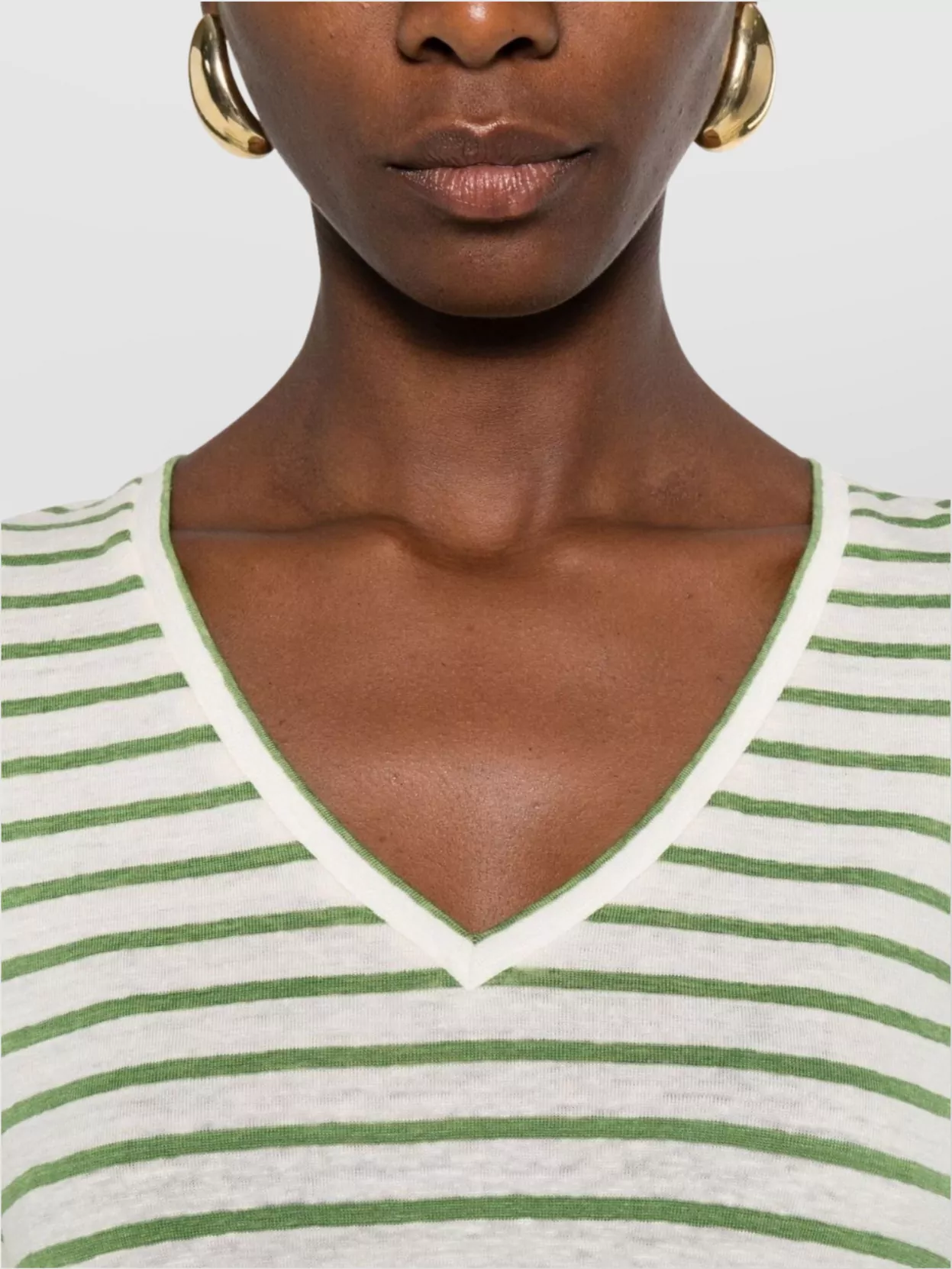 Weekend Max Mara Sleeves V-Neckline Striped Short
