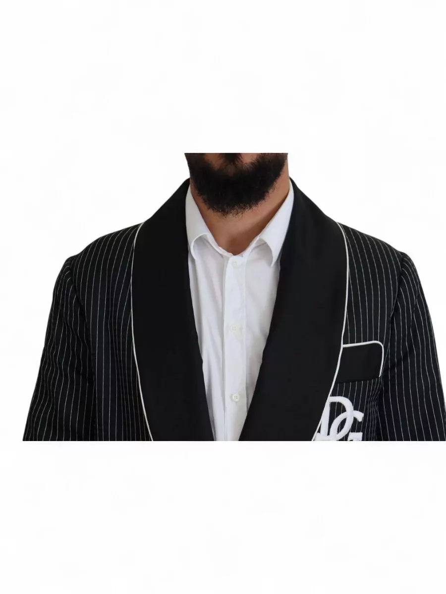 Dolce&Gabbana Silk Pinstripe Belted Blazer