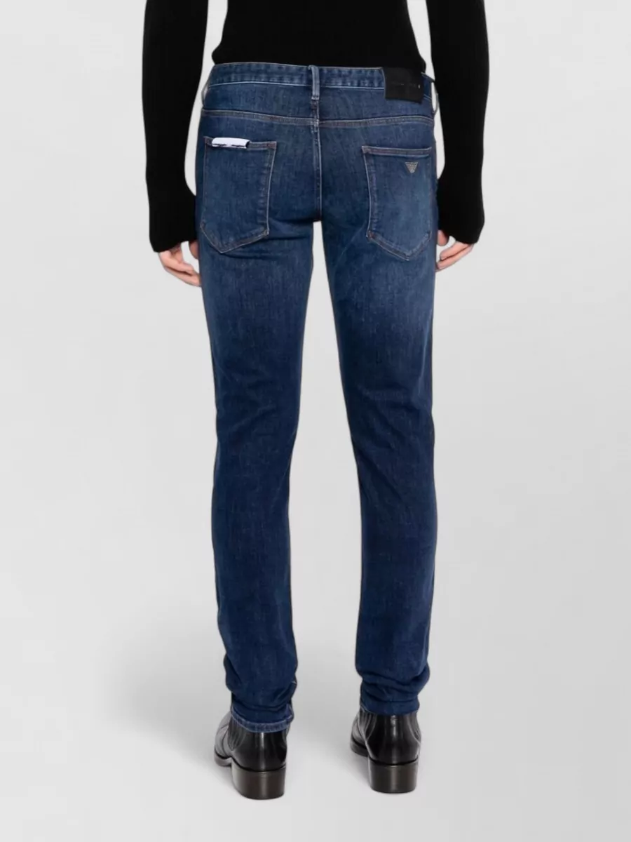 Emporio Armani Cotton Denim Trousers Belt Loops Pockets