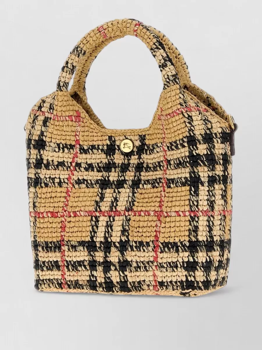 Burberry embroidered raffia beach bag