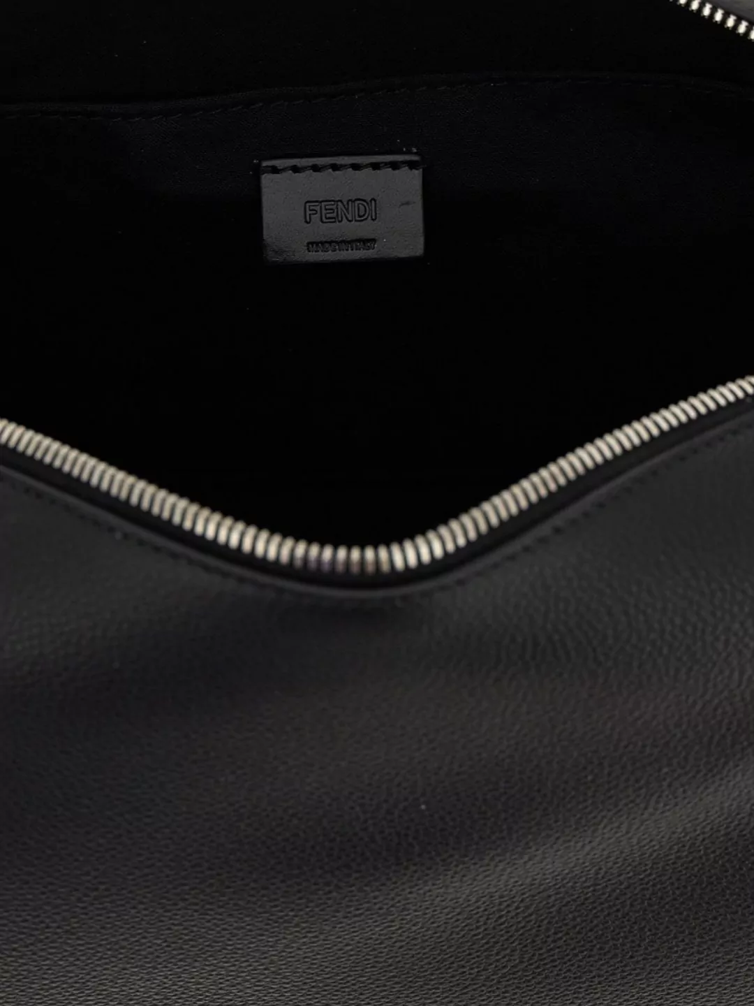 Fendi Medium Shoulder Bag Adjustable Strap Metal Hardware Textured Finish