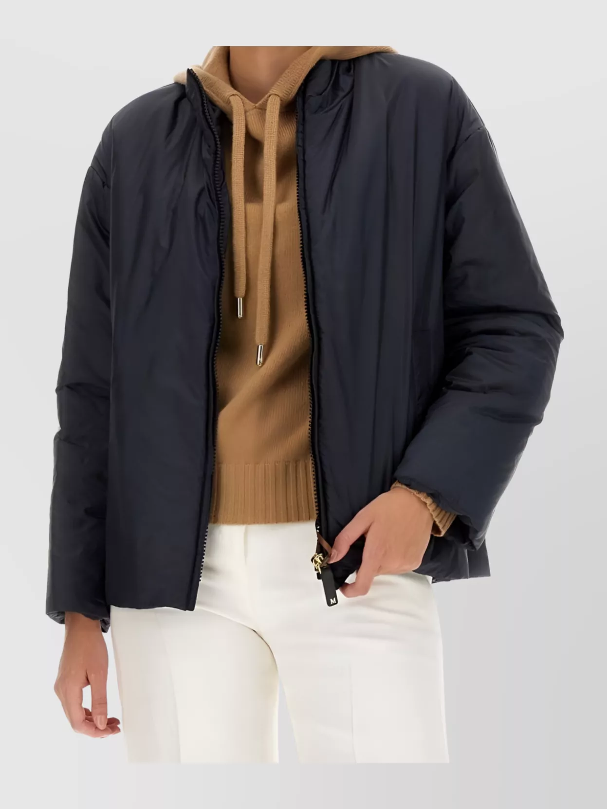 S Max Mara High Collar Long Sleeve Puffer Jacket