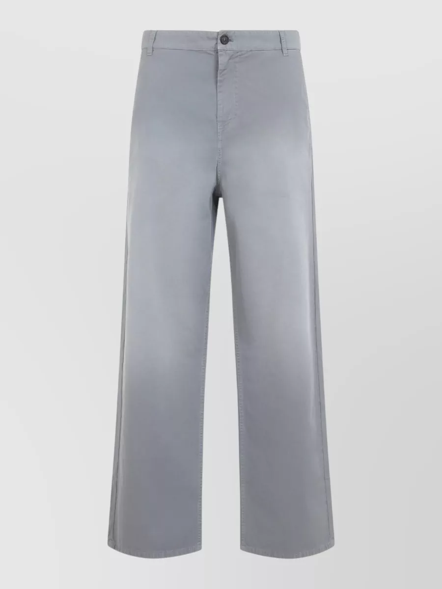 Miu Miu Cotton Garment-Dyed Mid-Rise Wide-Leg Trousers