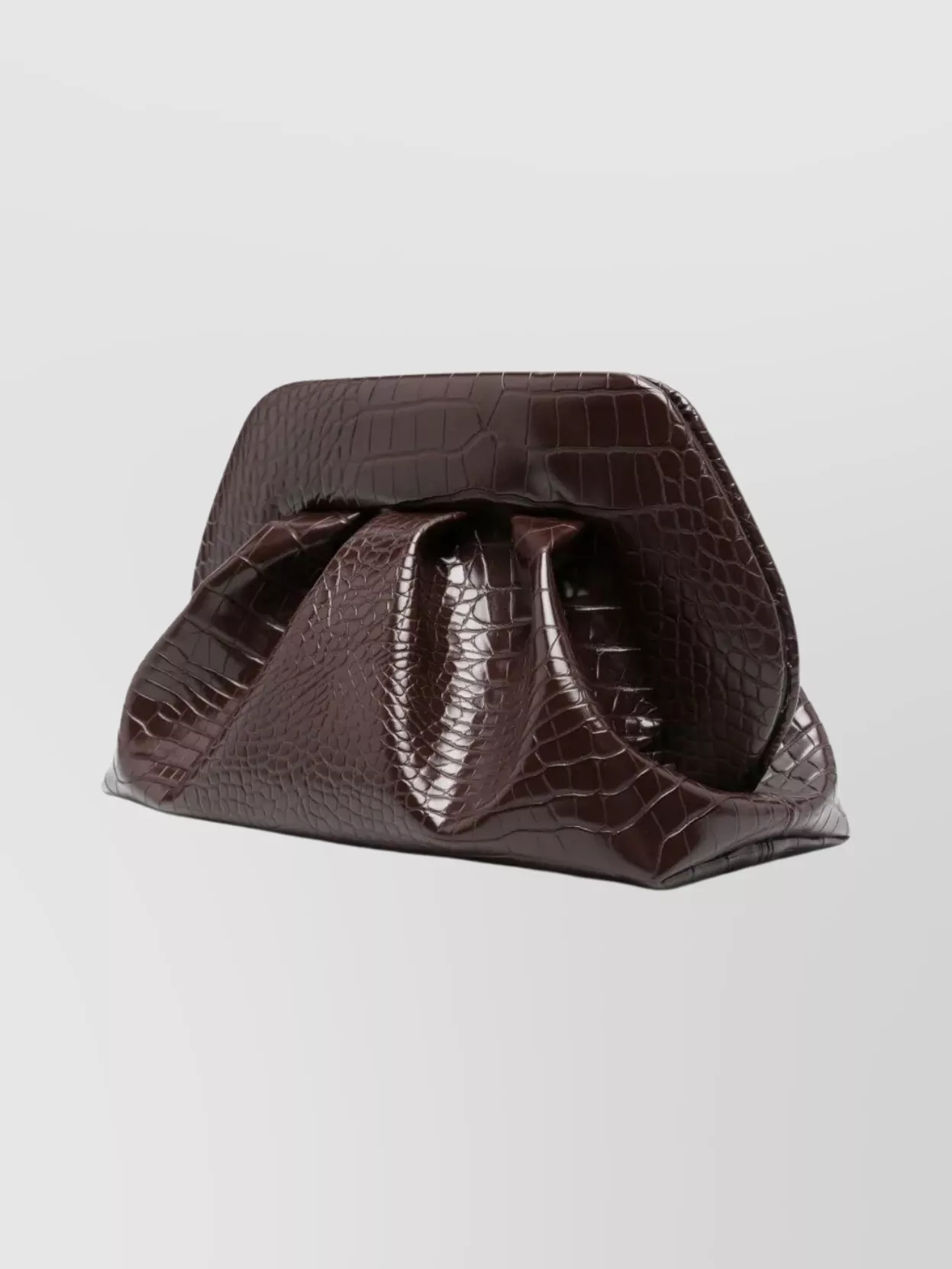 Themoiré Croco Texture Pleated Clutch Bag
