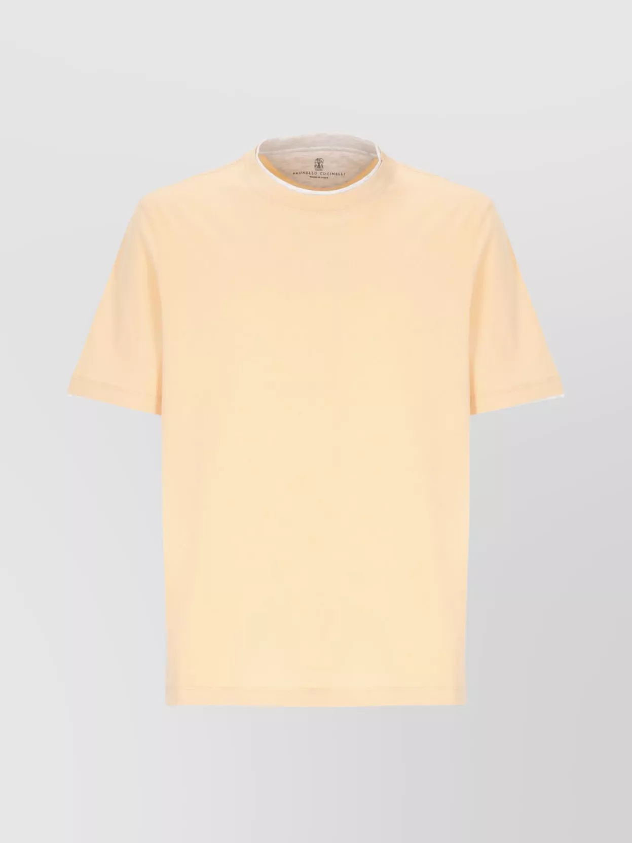 Brunello Cucinelli Relaxed-fit Cotton T-shirt With Contrasting Inserts In Neutral