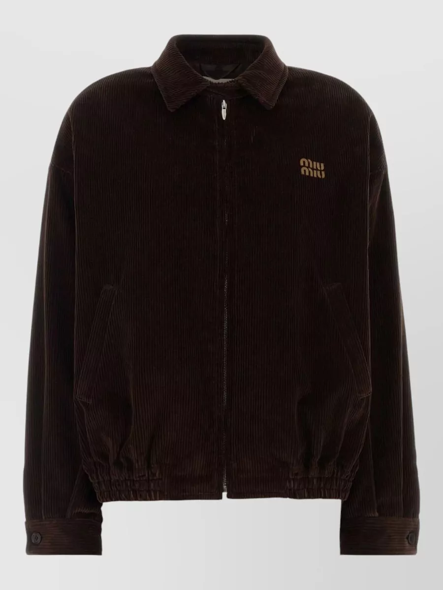 Miu Miu Corduroy jacket buttoned cuffs elasticated hem