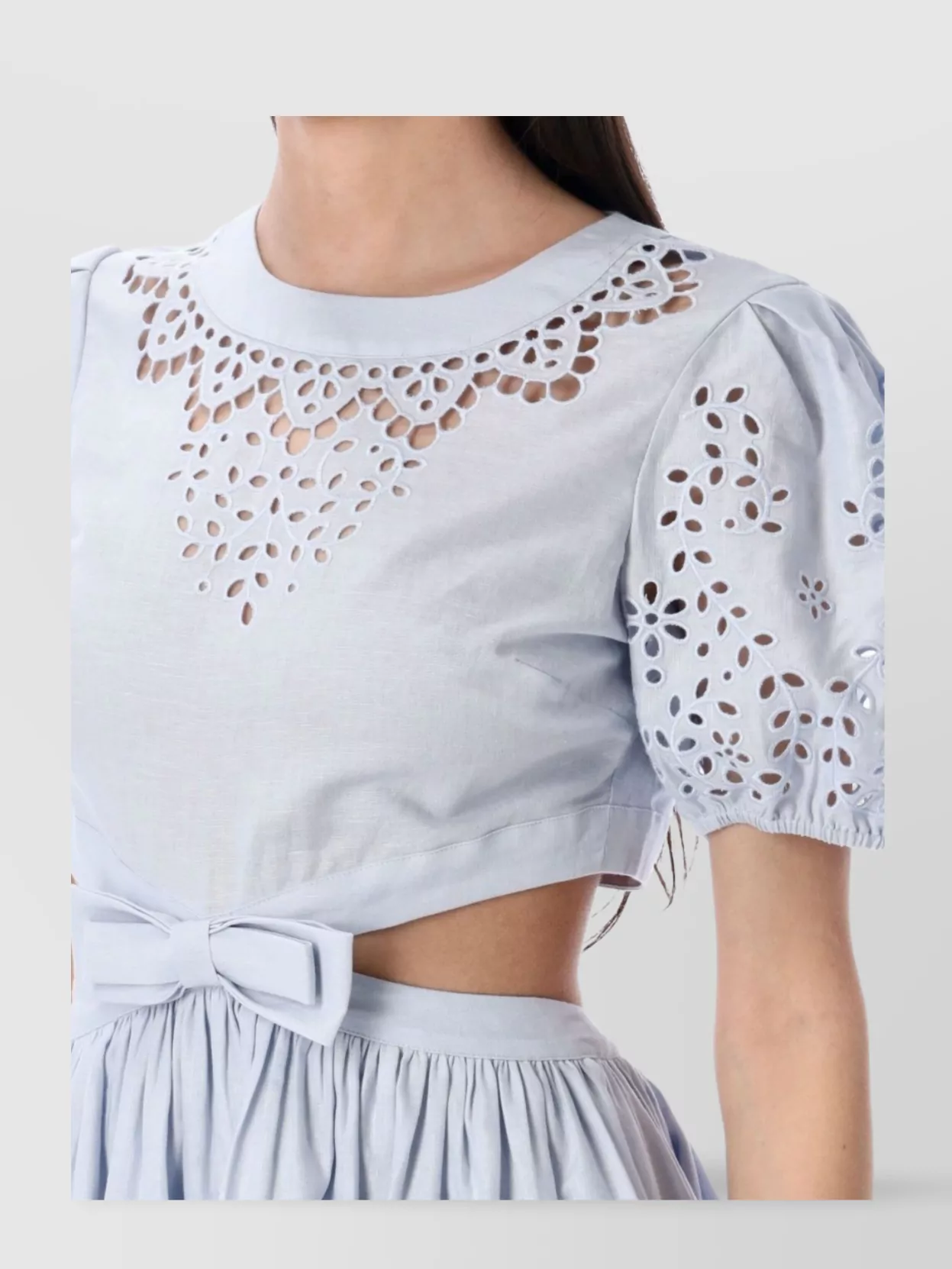 Self-Portrait Eyelet Embroidery Cut-Out Mini Dress