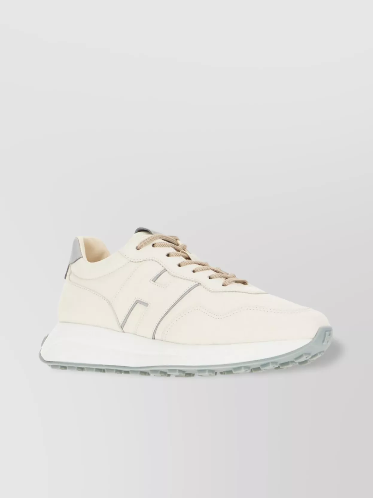 Hogan Leather Sneakers With Contrast Heel Tab In Neutral
