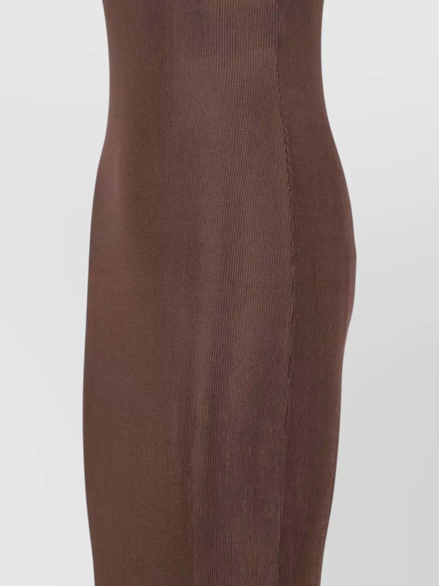 Saint Laurent Sleeveless Scoop Neck Ribbed Maxi Dress