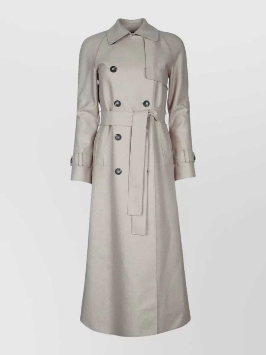 Harris Wharf London Wool Long Raglan Trench Coat