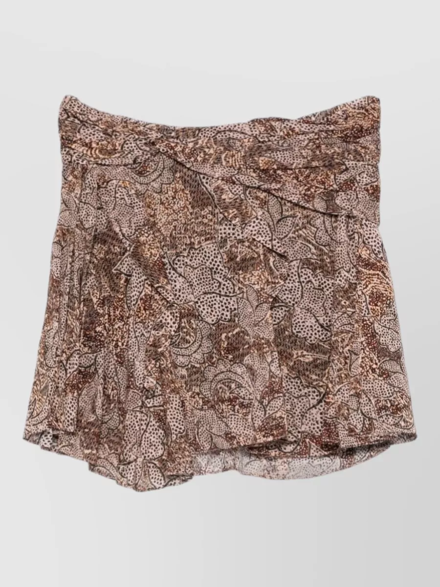 Isabel Marant cotton floral-print ruffled asymmetric mini skirt