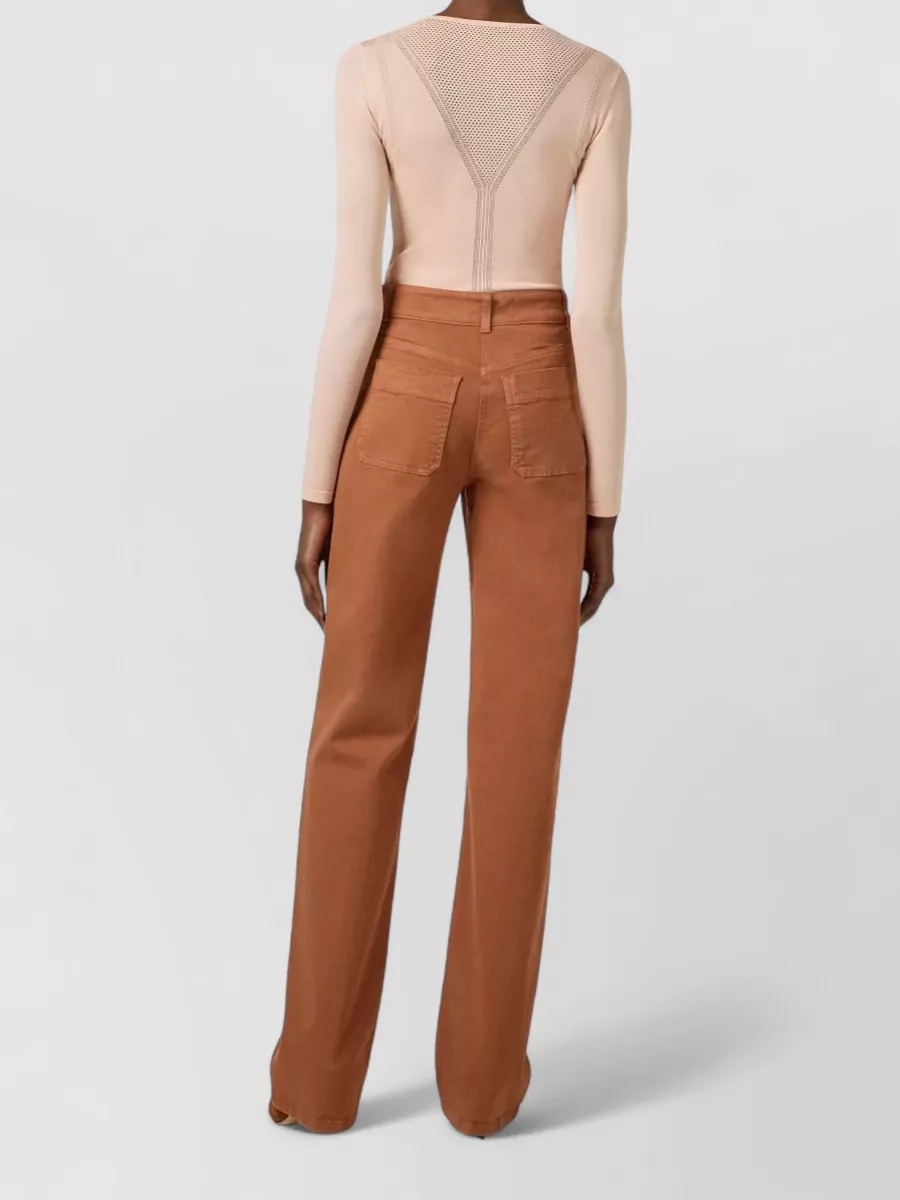 Elisabetta Franchi Knit Top Long Sleeves Sheer Panel