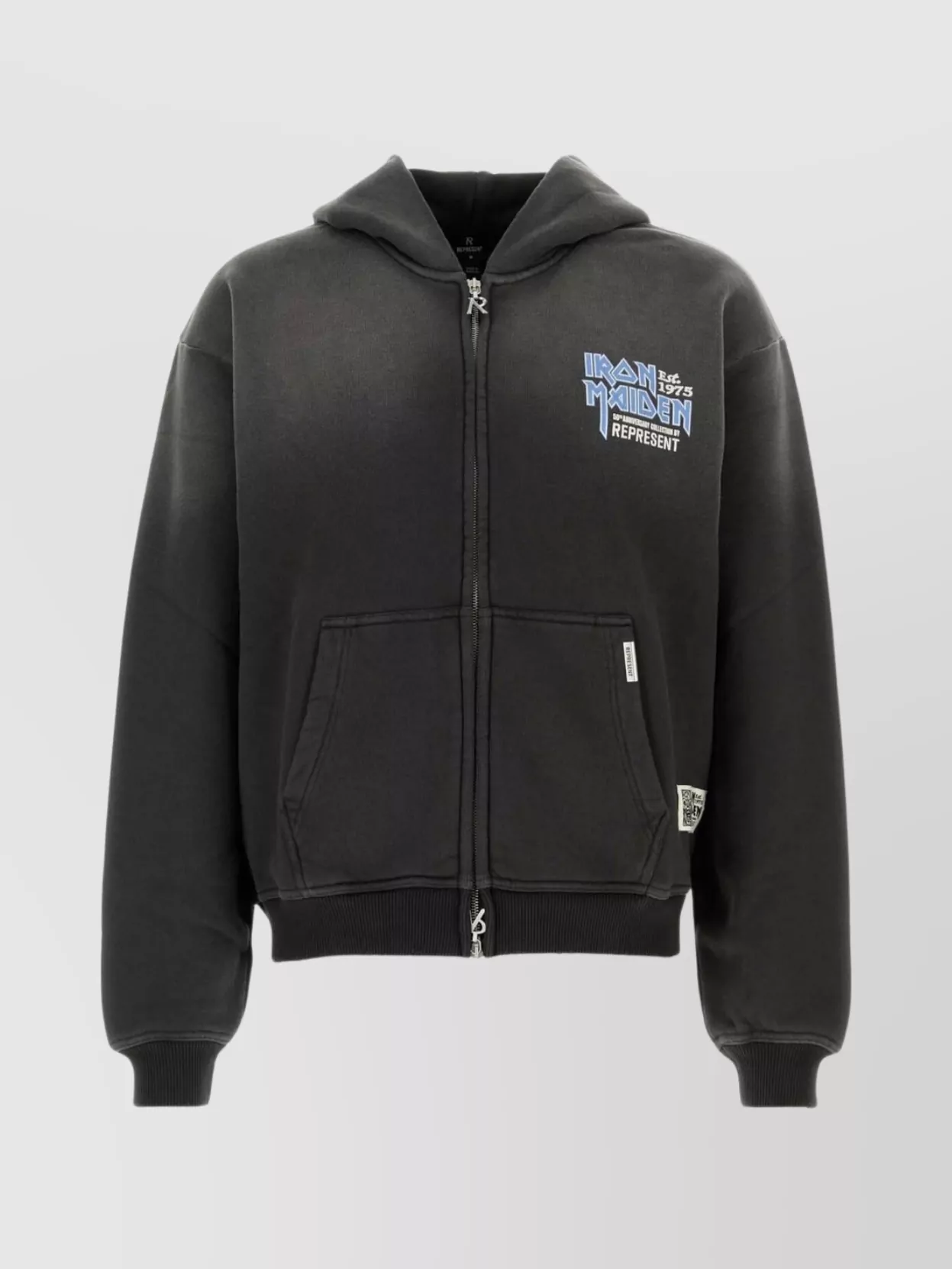 Represent Cotton Iron Maiden Anniversary Sweatshirt With Front Pockets In Blue