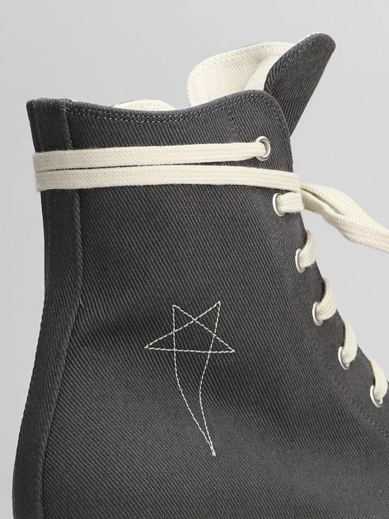 Rick Owens Drkshdw Denim High-Top Sneakers Shark-Tooth Soles