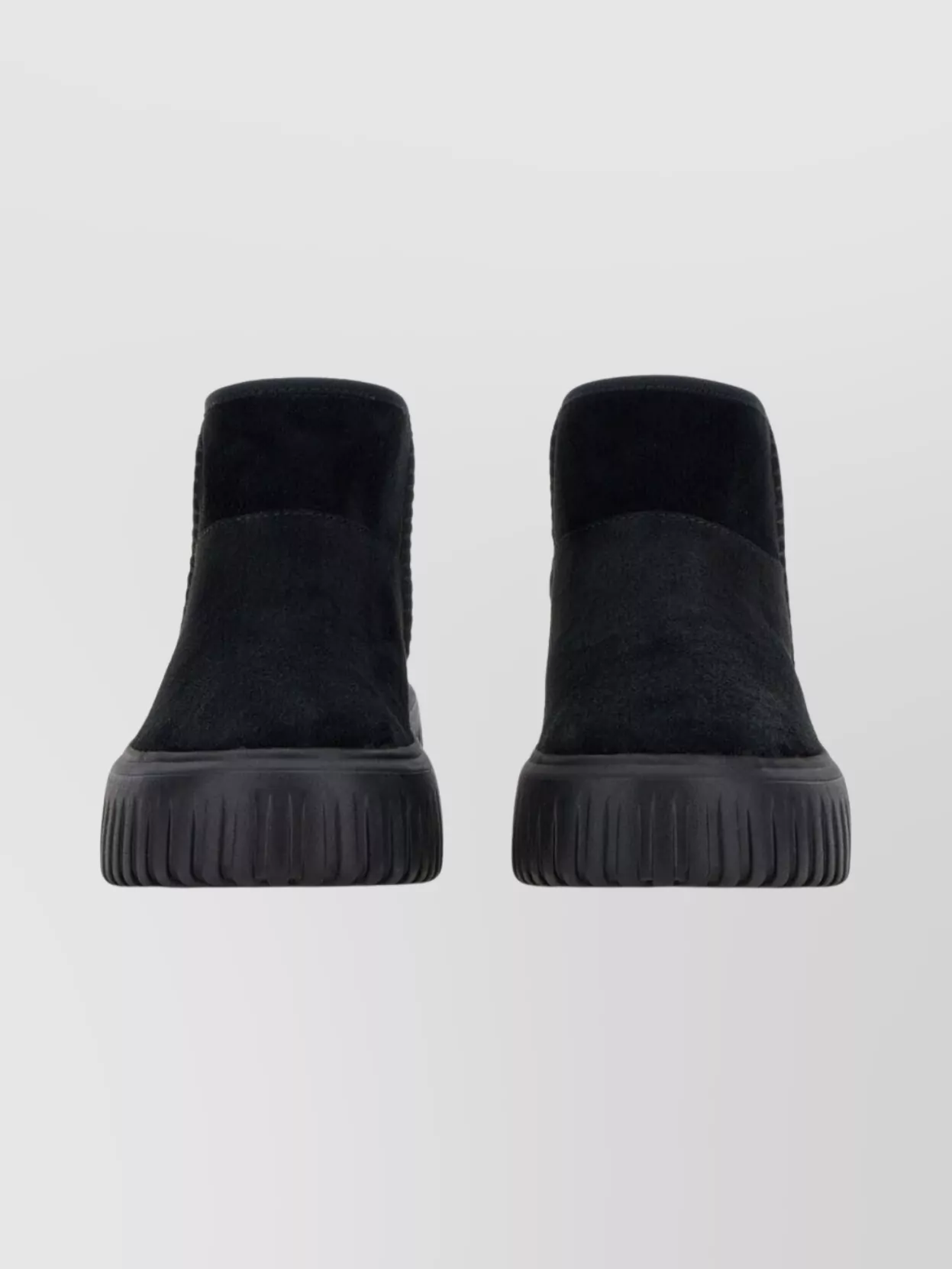 Hogan Ankle Boots With Round Toe And Ribbed Sole