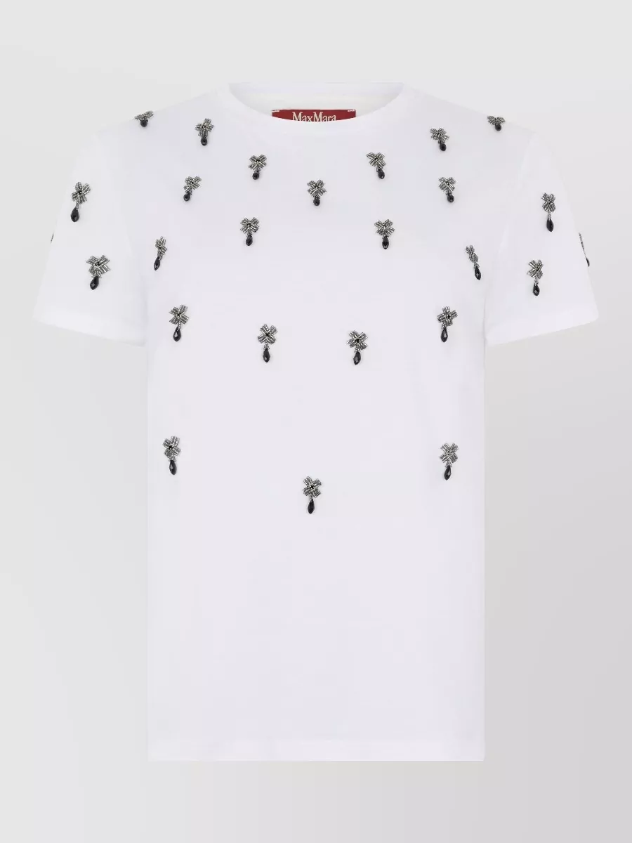 S Max Mara Cotton jewel-embellished crew-neck t-shirt