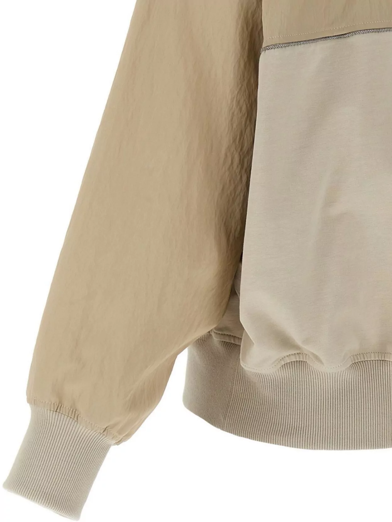 Brunello Cucinelli Panelled Sweatshirt With Ribbed Cuffs And Hem