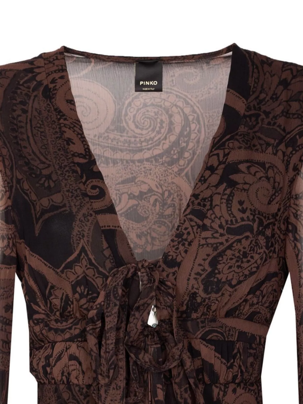 Pinko Mini Dress With Bow And Long Sleeves