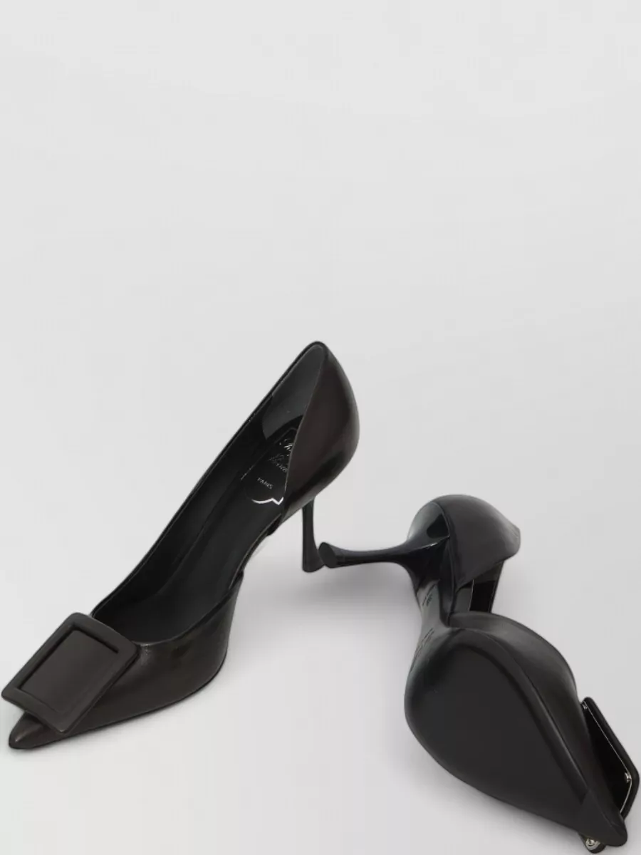 Roger Vivier Leather Pointed-Toe Dorsay Pumps