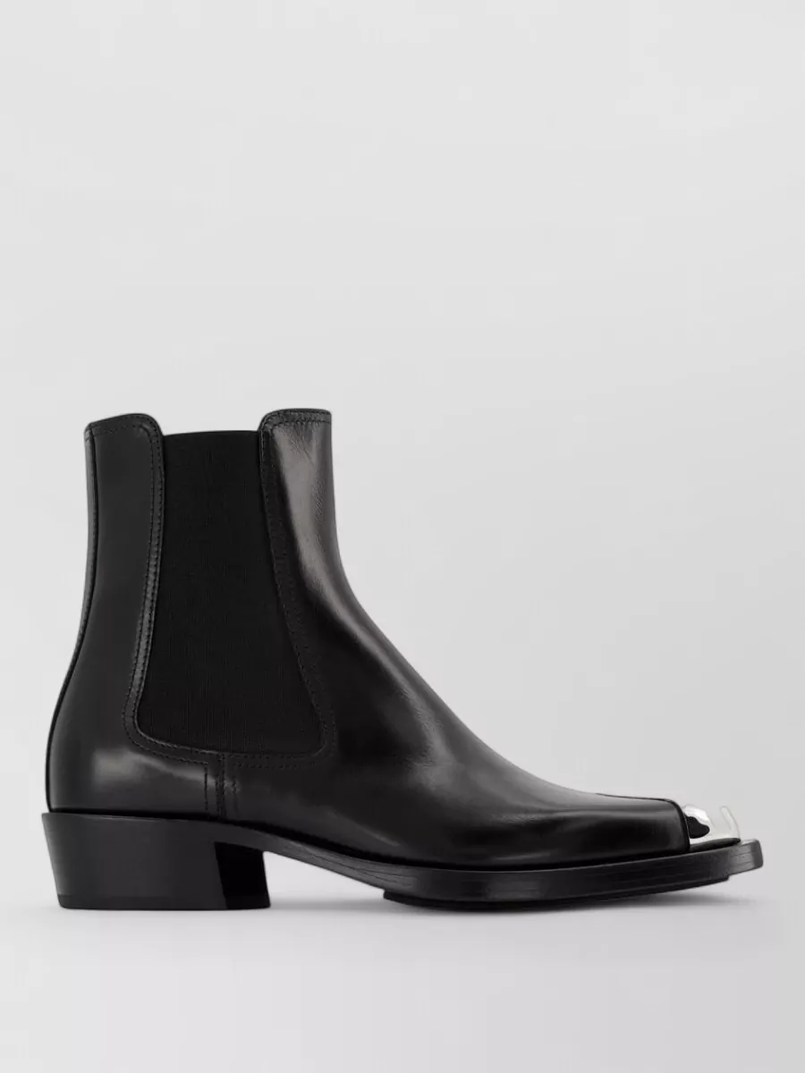 Alexander Mcqueen Leather Punk Ankle Boots