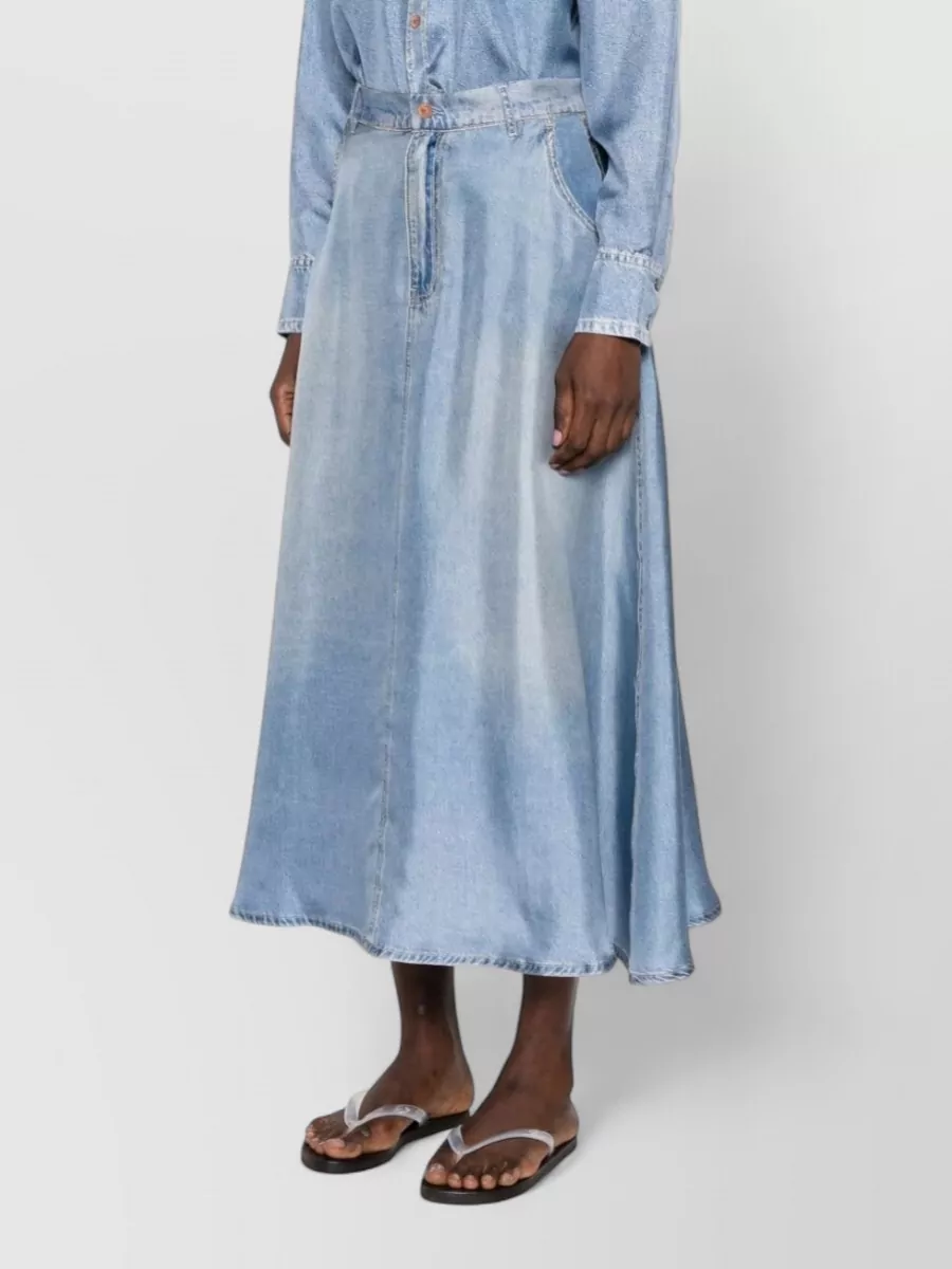 Pierre Louise Mascia Silk Skirt Long Sleeves Pockets Belt Loops