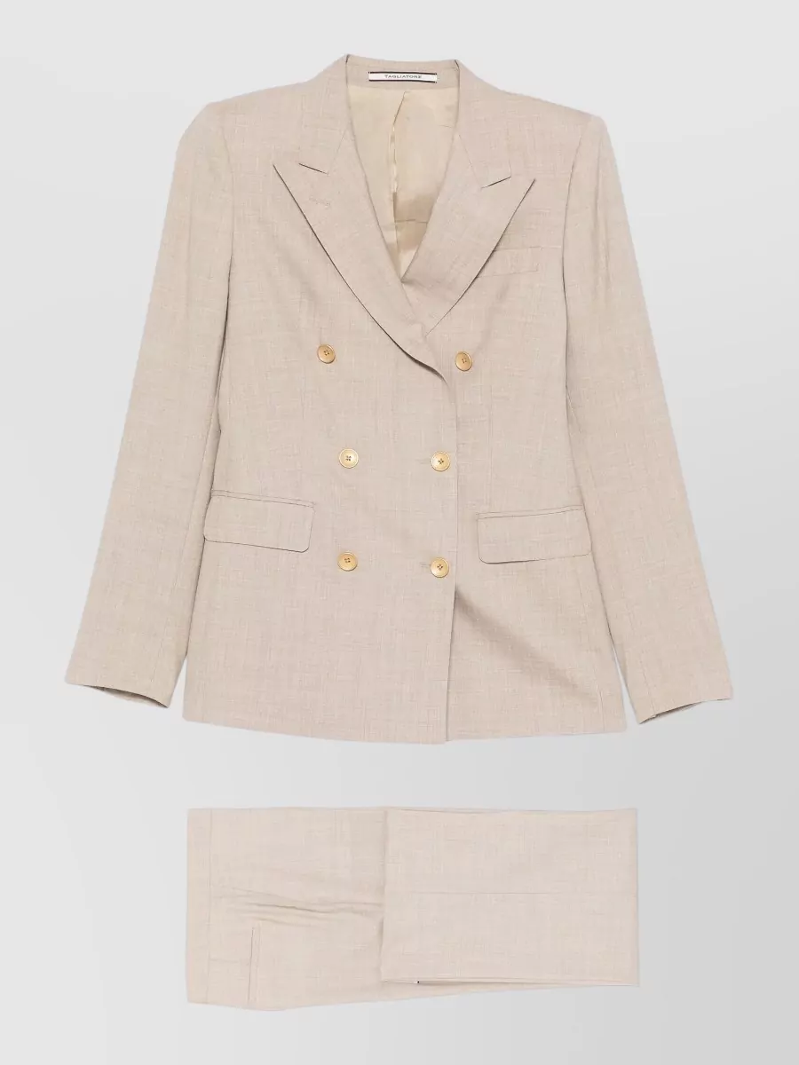 Tagliatore Silk virgin wool double-breasted trouser suit
