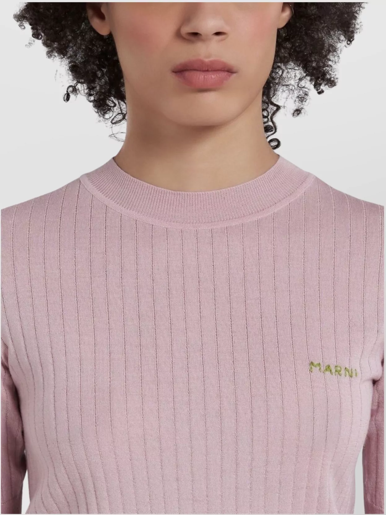 Marni Modern Ribbed Knit Turtleneck Top