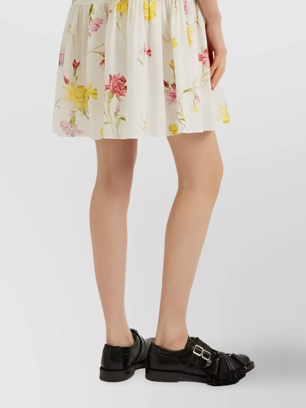 ERDEM DRESS LINEN FLORAL DESIGN 