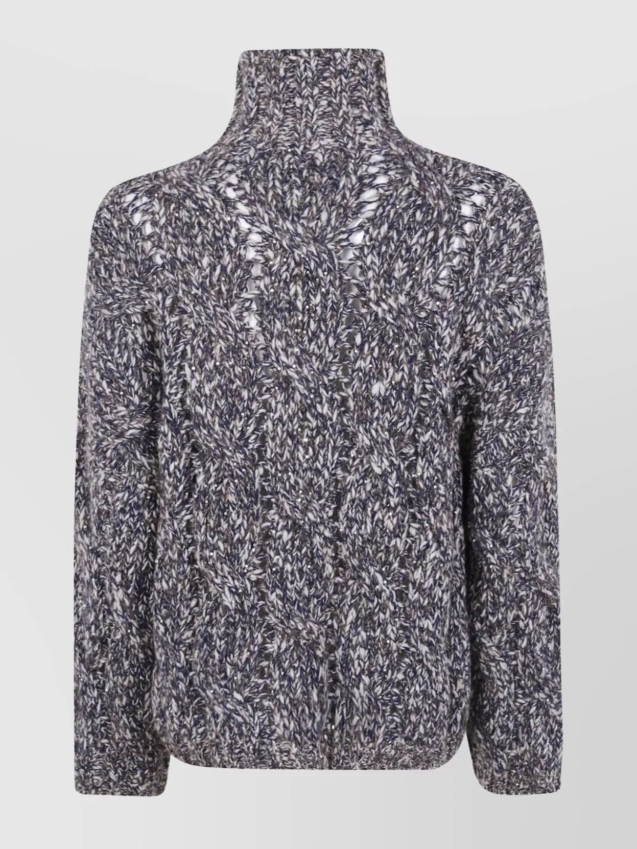 Brunello Cucinelli High Neck Textured Knit Sweater In Multi