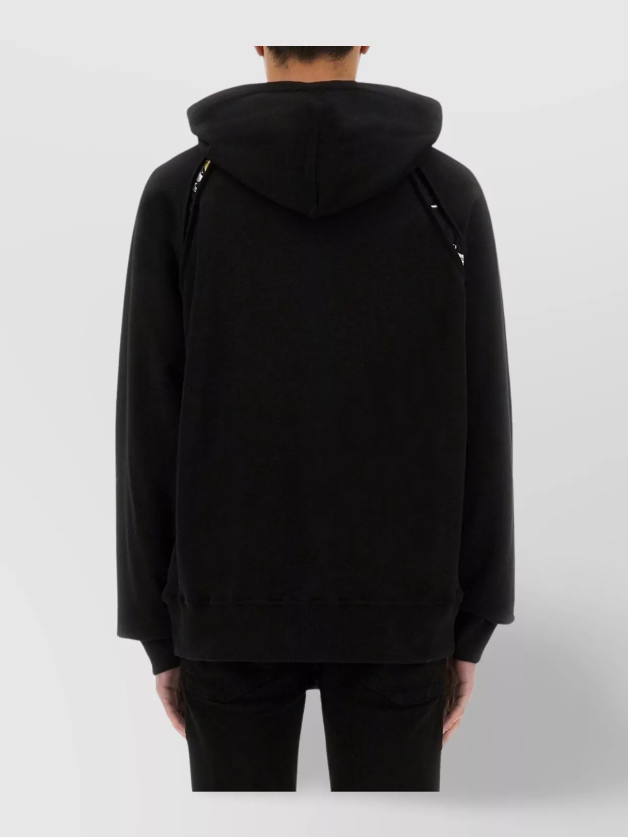 Shop Versace Jeans Couture Hoodie With Drawstring Hood And Ribbed Finish