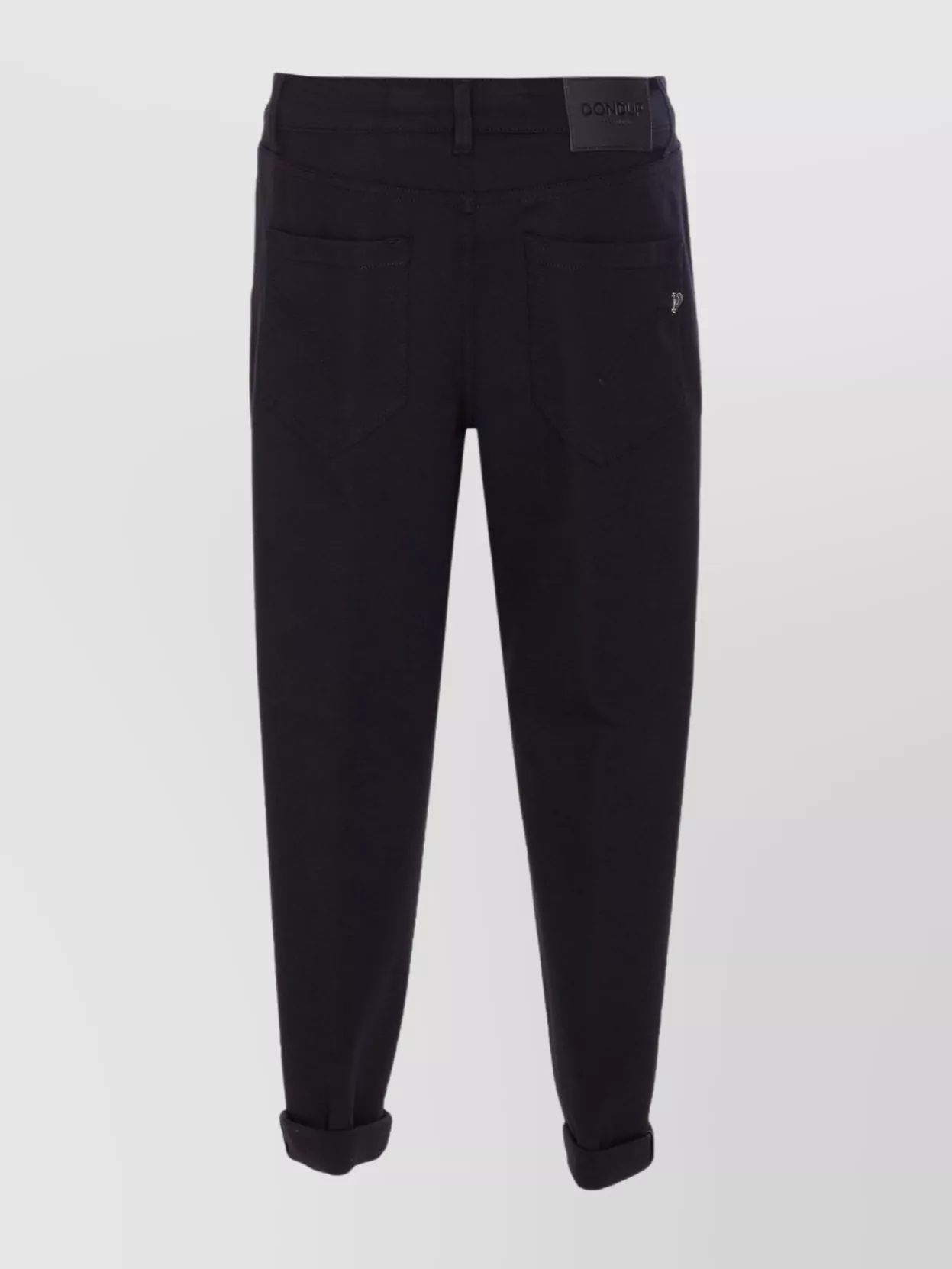 Dondup Cuffed Trousers With Button Detailing And Pockets In Black
