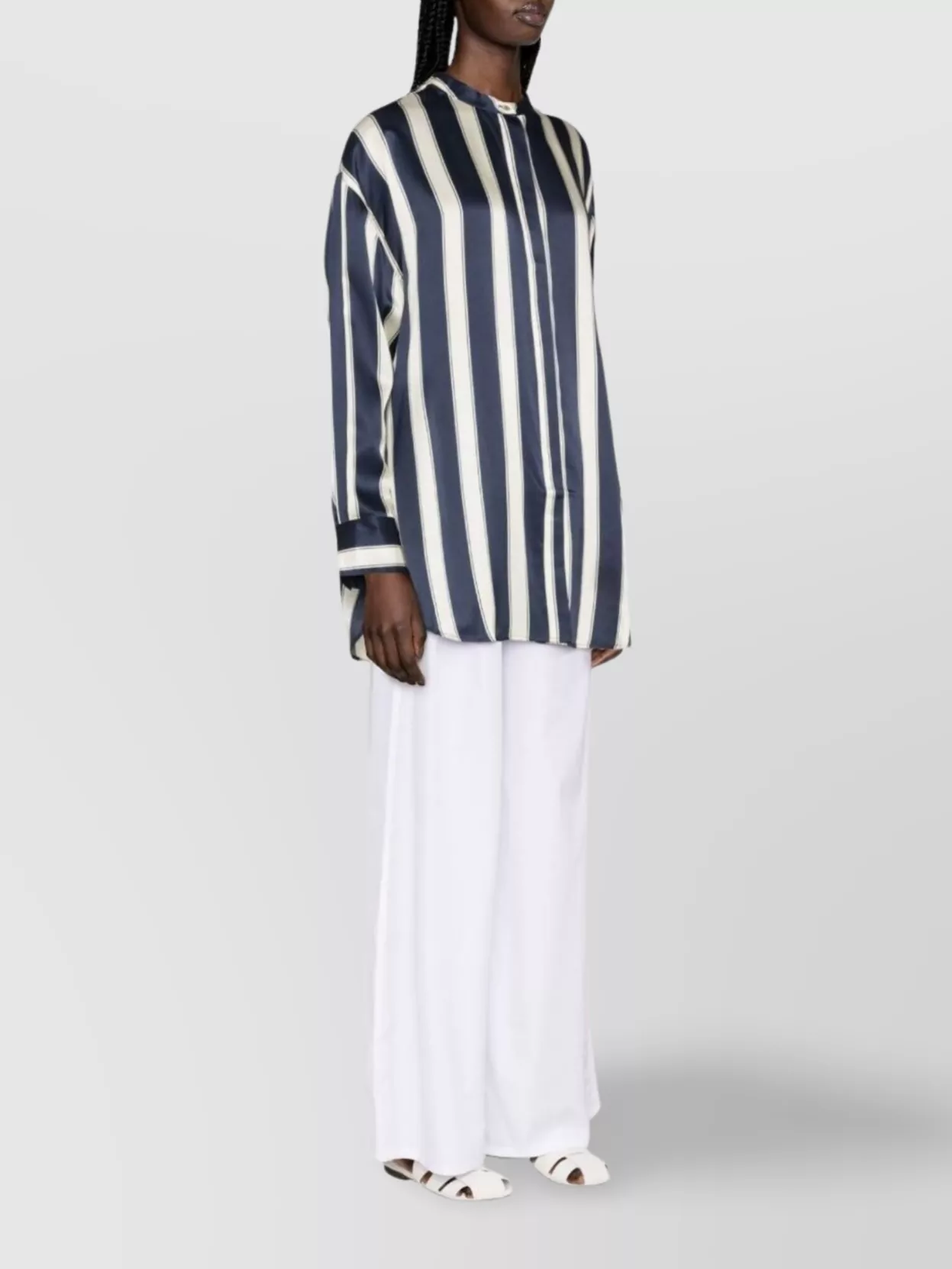 Max Mara High Waist Palazzo Cotton Trousers