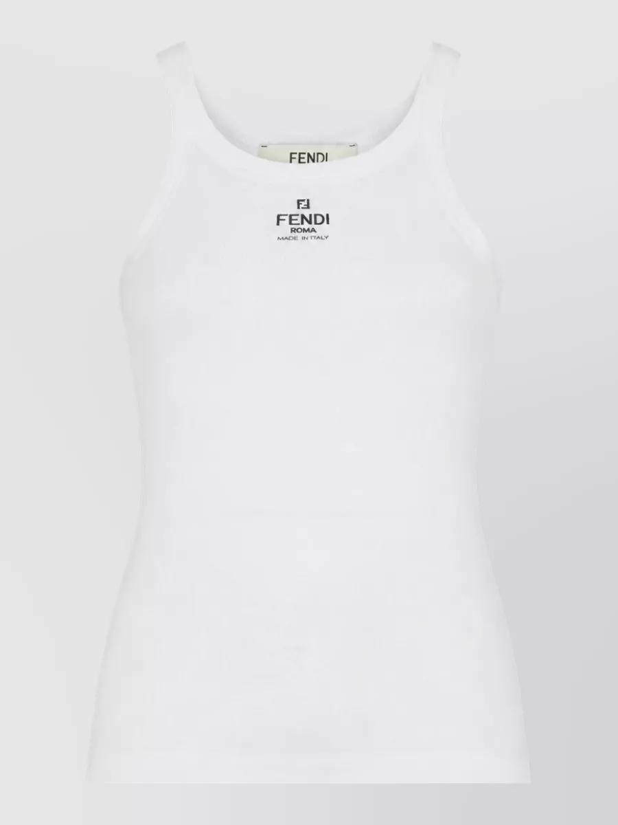 Fendi Embroidered Logo Top
