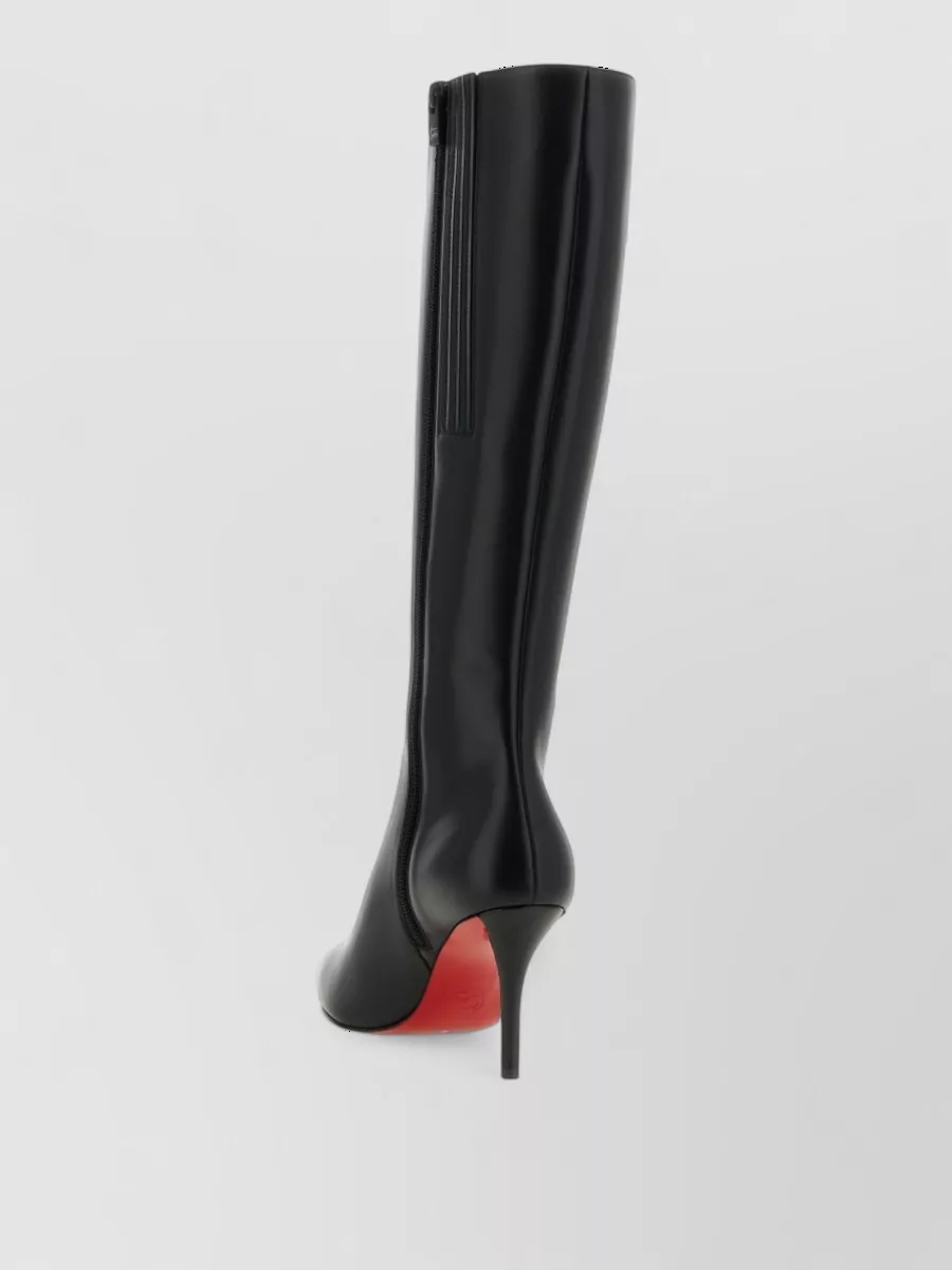 Christian Louboutin Calfskin Leather Knee-High Stiletto-Heel Boots