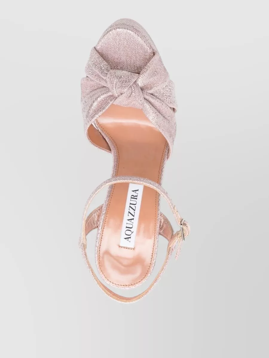Aquazzura Platform Sandals Open Toe Knotted Detail