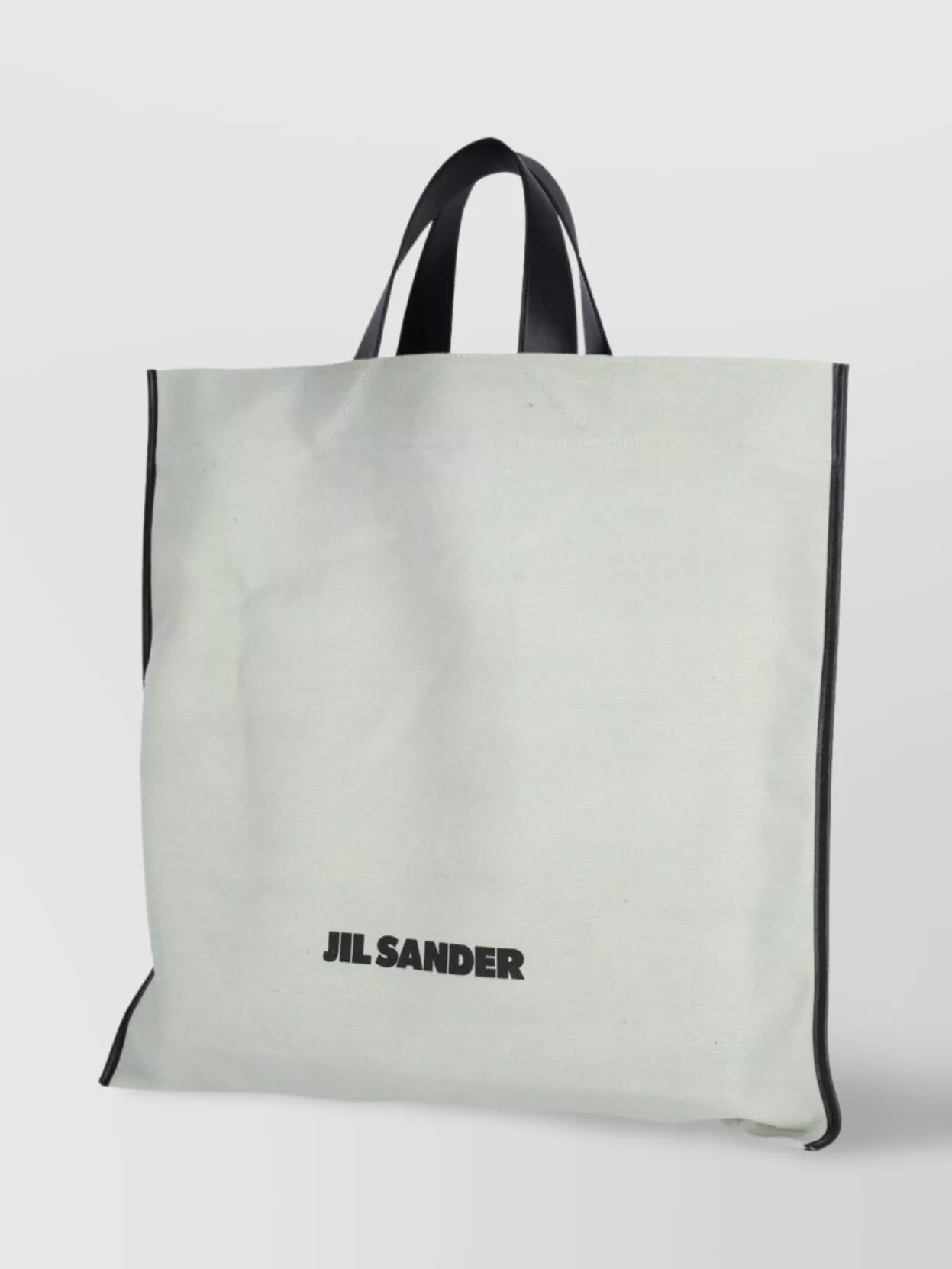 Jil Sander Rectangular Top Handles Contrast Trim Tote Bag In Grey