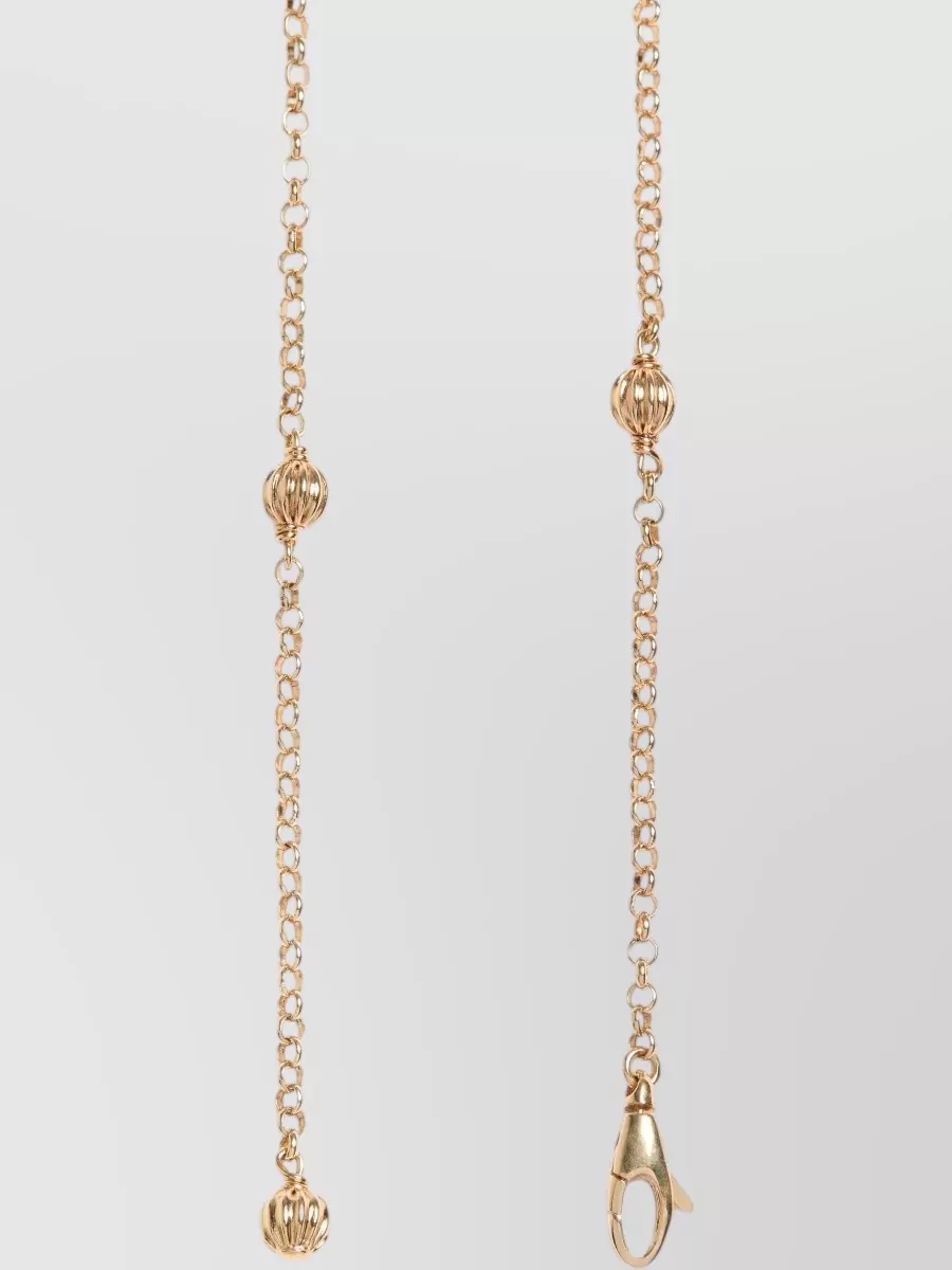 Valentino Garavani Crystal-Embellished Metal Logo Necklace