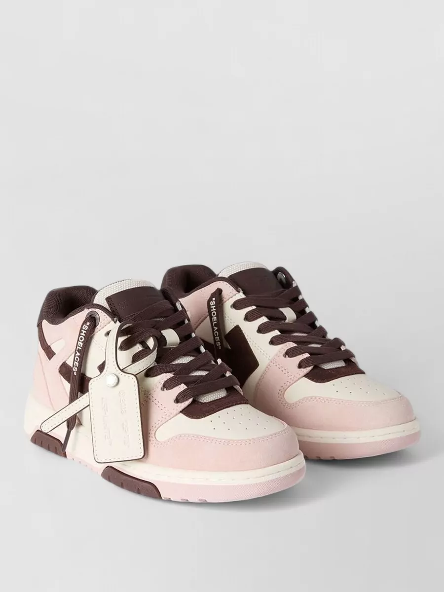 Off-White leather paneled low-top sneakers