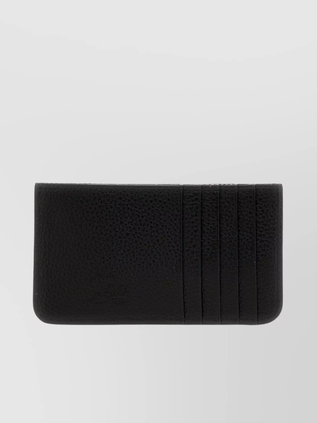 Christian Louboutin Leather Textured Studded Card Holder In Black