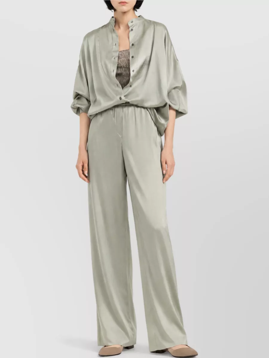 Brunello Cucinelli Silk Satin Track Pants