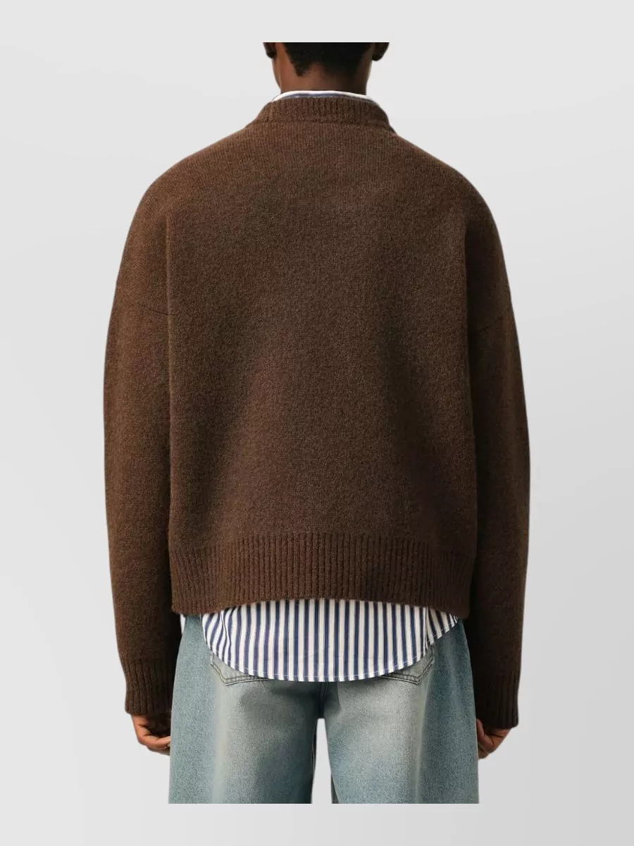 Ami Paris Alpaca Wool Crewneck Sweater