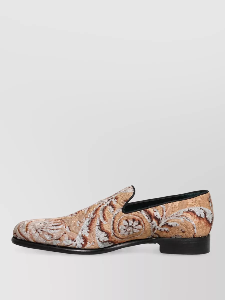 Dolce&Gabbana Leather Brocade Monk Shoes