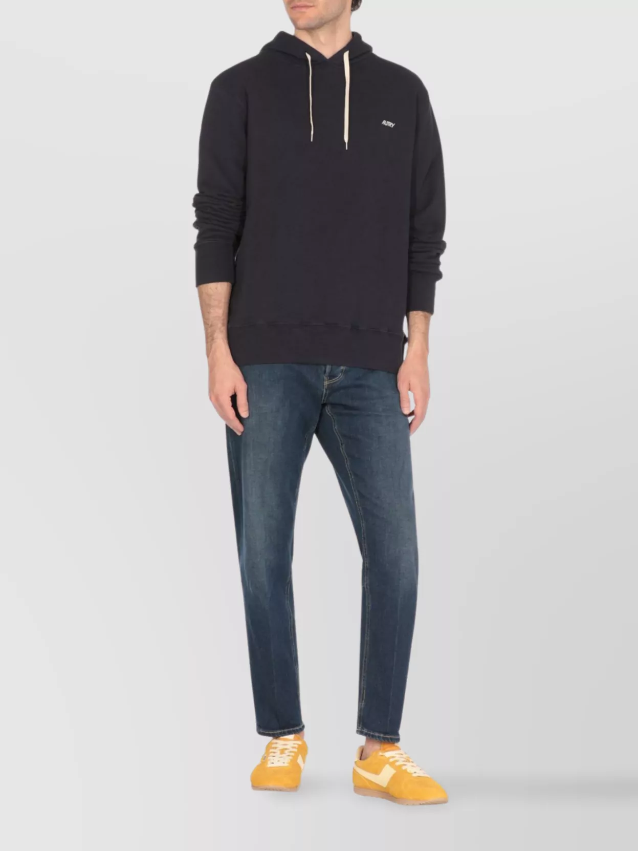 Autry Men's Cotton Hoodie Ribbed Trims