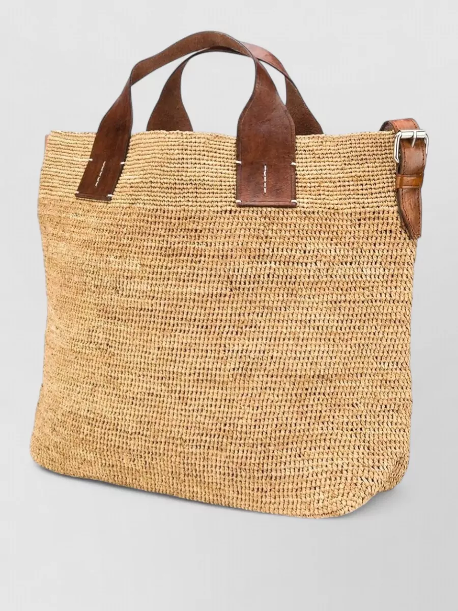 Ibeliv Mety Shoulder Bag Woven Texture Leather Handles