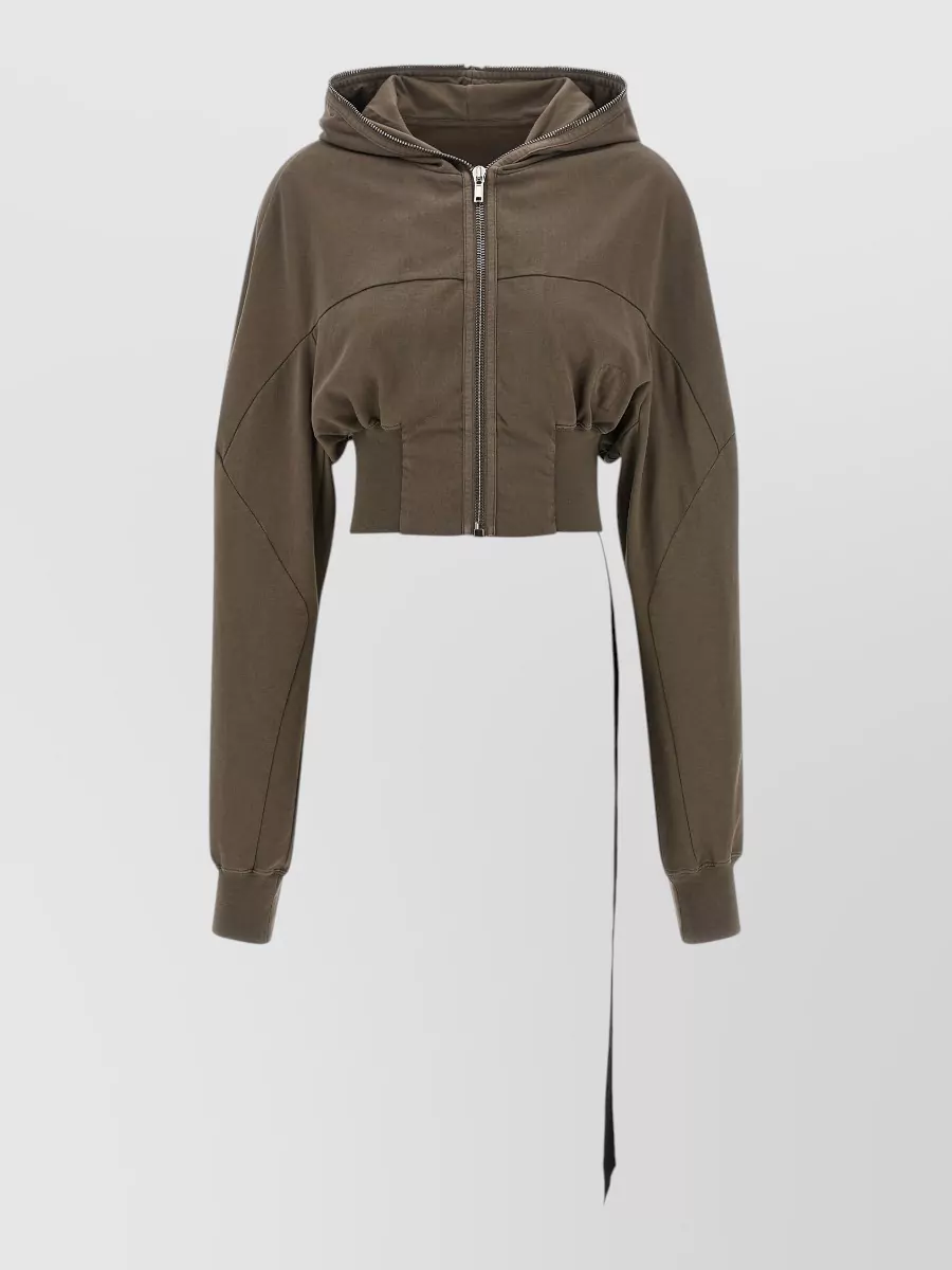 Rick Owens Drkshdw cotton cropped zip hoodie