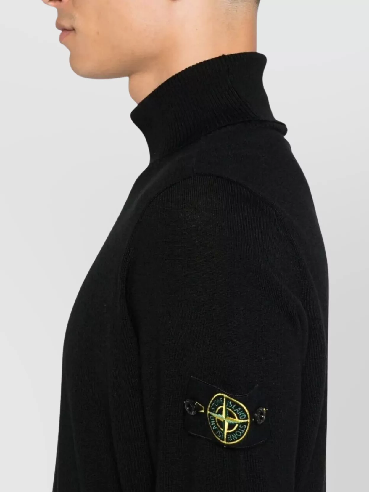 Stone Island Wool Turtleneck Sweater Ribbed