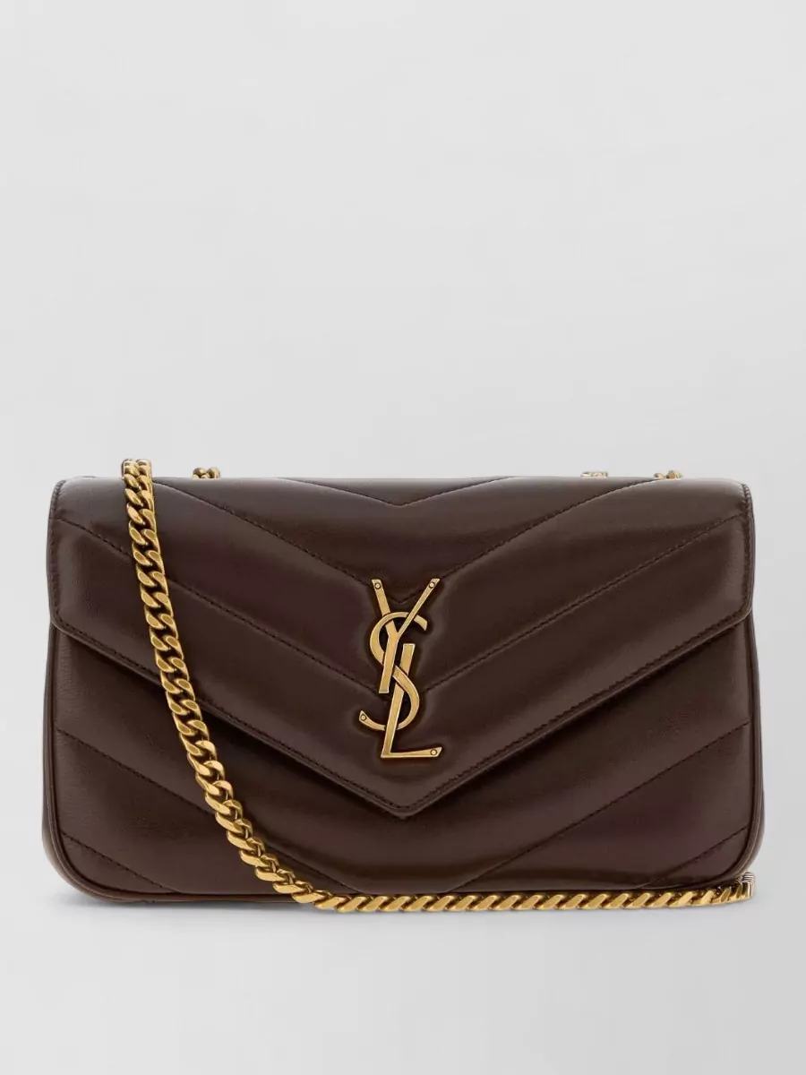 Saint Laurent loulou small leather clutch bag