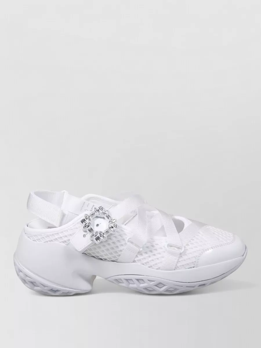 Roger Vivier Strass Trekky Mesh Sneaker Rubber Sole